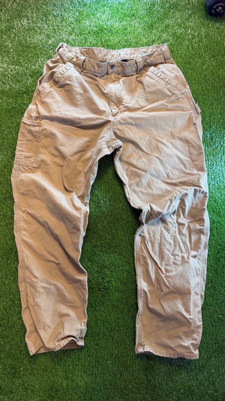 Carhartt Work Pants Size 36x34 Tan Beige Carpenter Utility